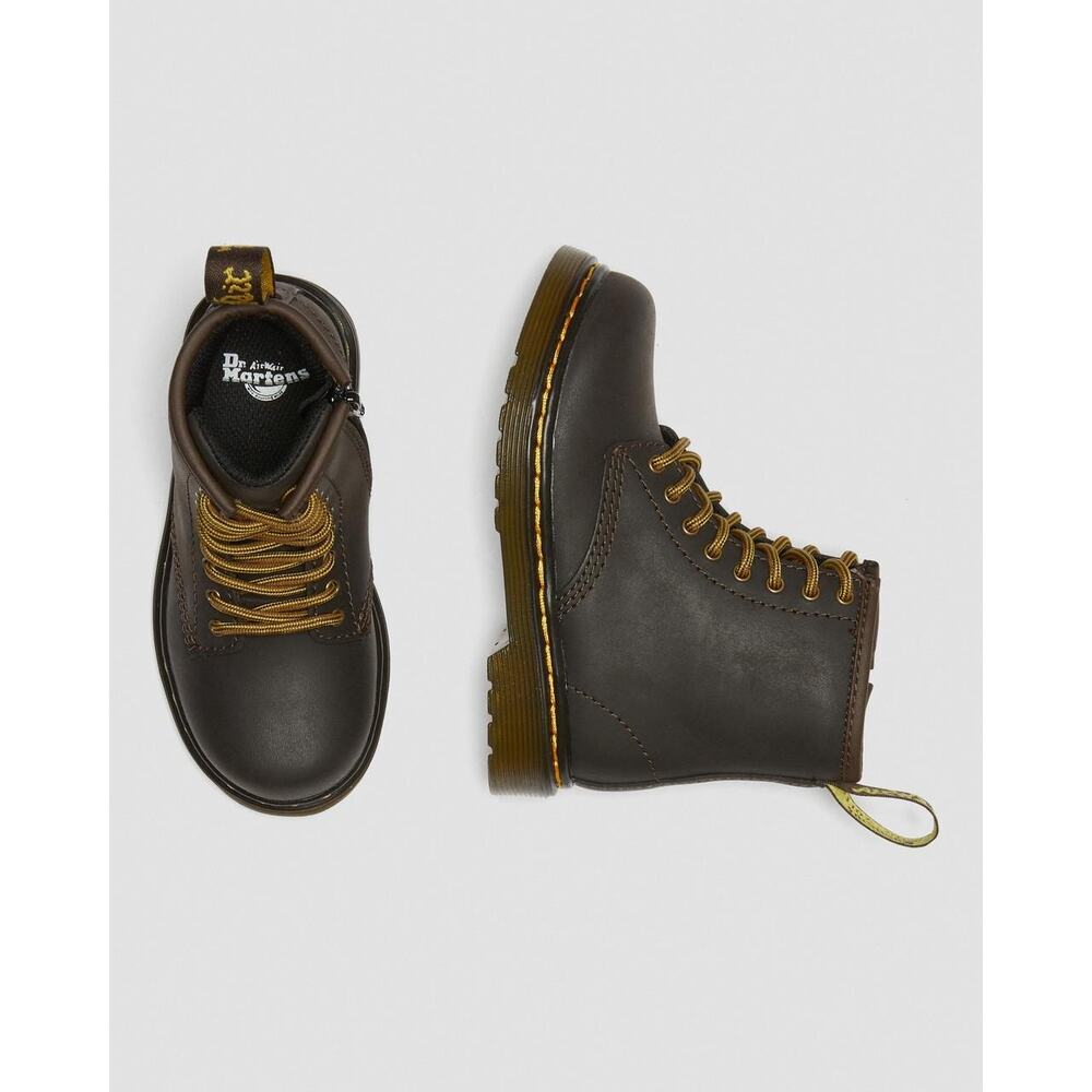 Dr. Martes WILDHORSE LEATHER LACE UP BOOTS Dark Brown 1460T, size US 10/EU 27 - Picture 2 of 8